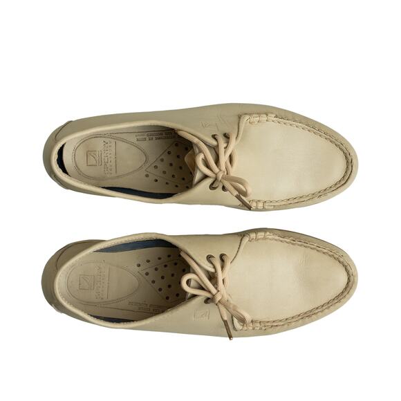 Mens Vintage Designer Sperry Captain\'s Casual Lace-Up Oxford Loafers -Cream -EUC main image 7